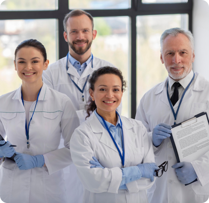 Nursing and allied health professional with laser equipment